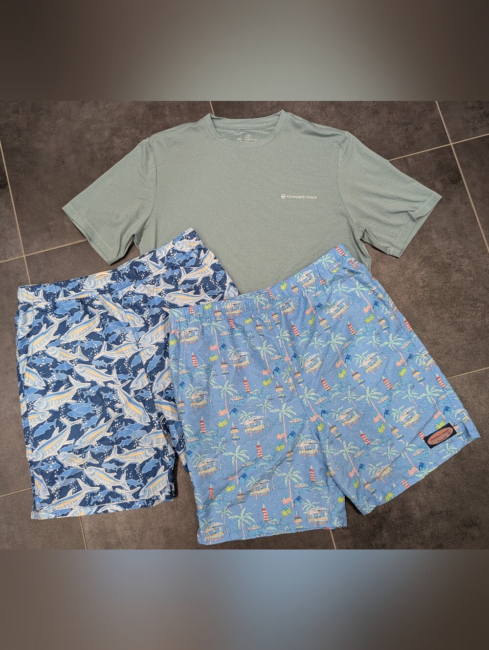 Vineyard Vines Lot Of 3 , Boys' XL , Swim Trunks X2 , Performance Shirt